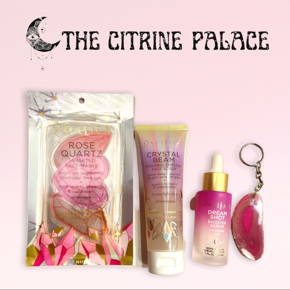 Pacifica Beauty Bundle Gift Set + Agate stone keychain